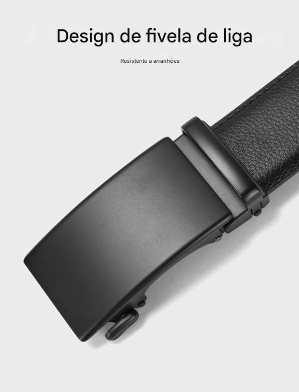 Cinto de Couro Masculino com Fivela de Catraca