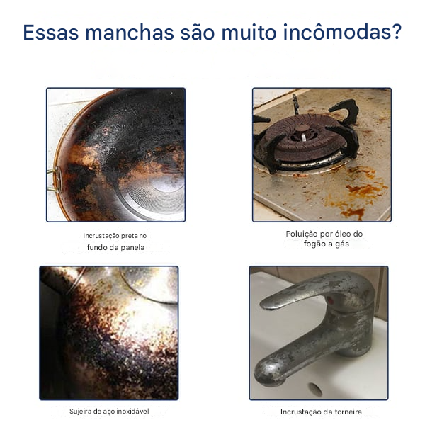 Pasta de limpeza mágica de aço inoxidável com nanotecnologia - SEGURA PARA SUPERFÍCIES, SEM RESÍDUOS