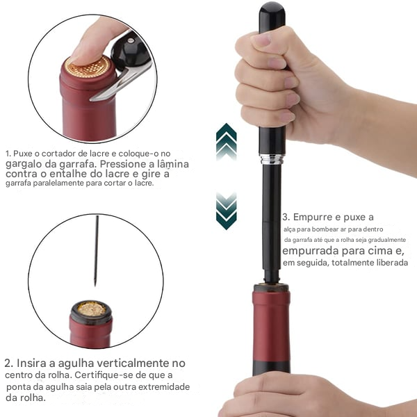 Saca-rolhas de Vinho por Pressão de Ar🍾