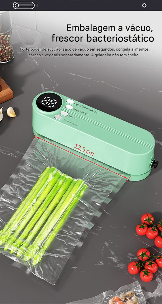 🥗Mantenha seus alimentos frescos – ✨Mini selador a vácuo sem fio