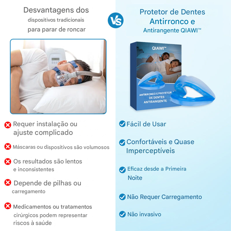 ✨ Protetor Bucal Anti-Ronco e Contra Ranger de Dentes – Tamanho Universal