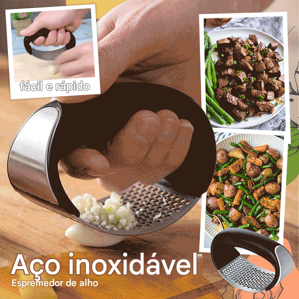 Espremedor de alho de aço inoxidável