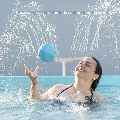 🔥Fonte de piscina solar com iluminação de arco duplo – Iluminação de fonte de piscina acima/abaixo do solo com controle remoto