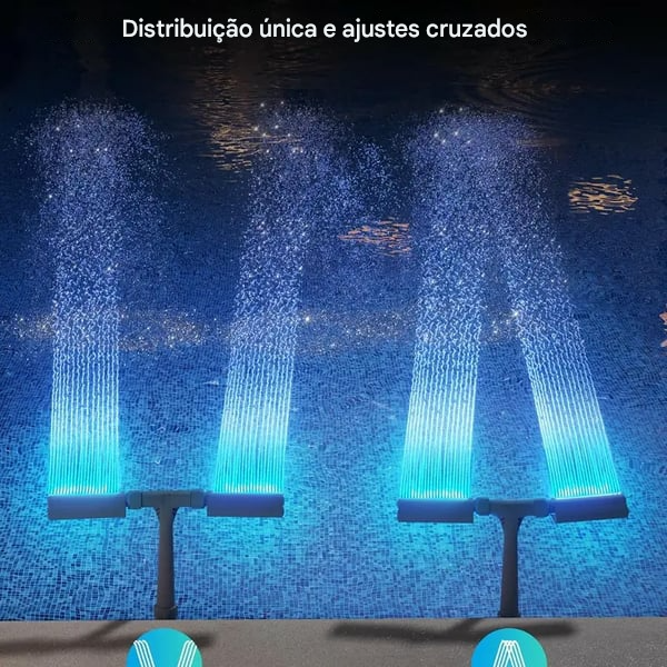 🔥Fonte de piscina solar com iluminação de arco duplo – Iluminação de fonte de piscina acima/abaixo do solo com controle remoto