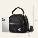 Bolsa transversal de couro com alça larga ajustável e compartimentos multifuncionais clássicos