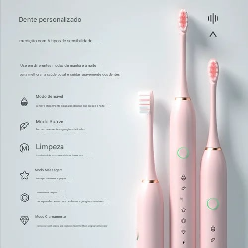 Escova de Dentes Elétrica Sônica para Adultos