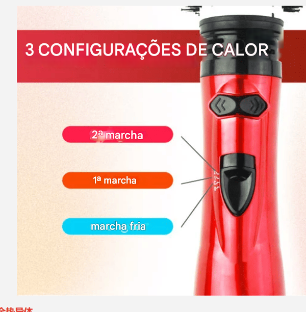 (Compre 1 Leve 2) Modelador de Cabelo 2 em 1 com Ar Quente e Secador Rotativo ✅