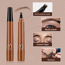 Caneta à Prova d'Água com Quatro Pontas para Barba e Sobrancelha