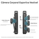 🔥 Câmera corporal vestível com visão noturna e lente rotativa de 180° — ideal para vlogs.