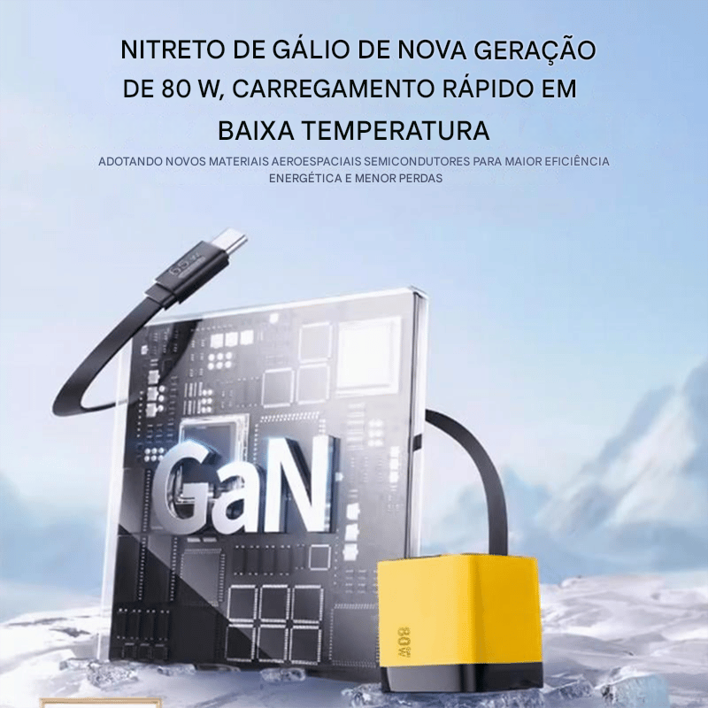 ✨Carregador 3 em 1 Retrátil 80W MAX Rápido