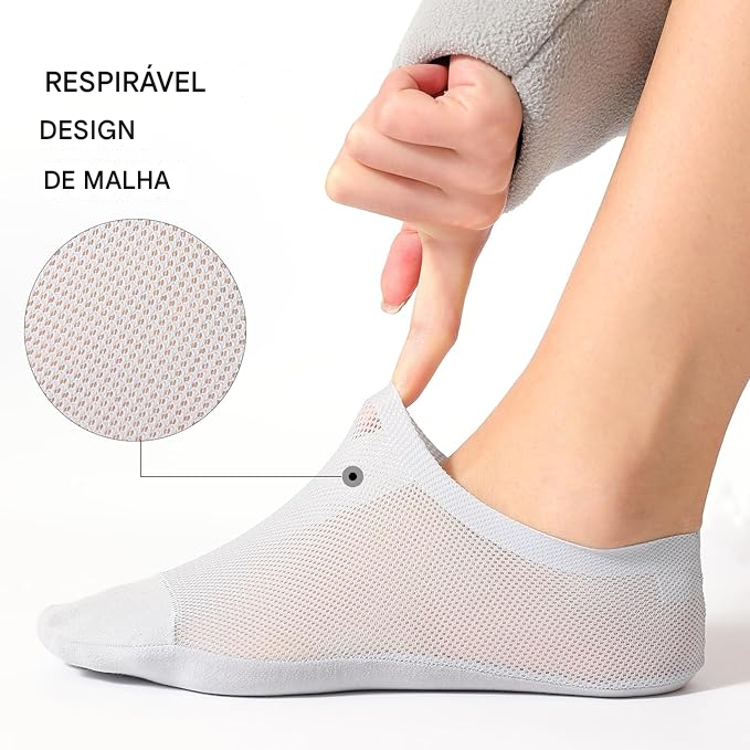 🔥Meias de forro ultrafinas antiderrapantes de algodão penteado invisíveis