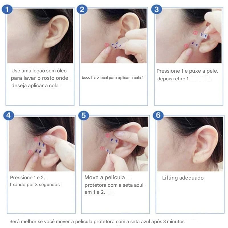 Fita Lifting Invisível para o Rosto✨Deixa o rosto com um delicado formato em V