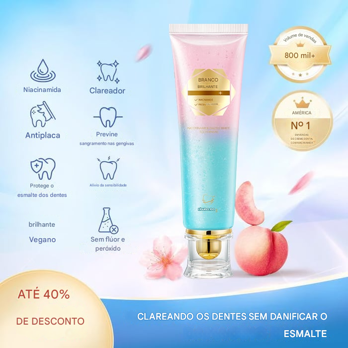 (Compre 1 Leve 2) ✨🦷 Creme dental clareador com niacinamida - Para dentes mais brancos e saudáveis!
