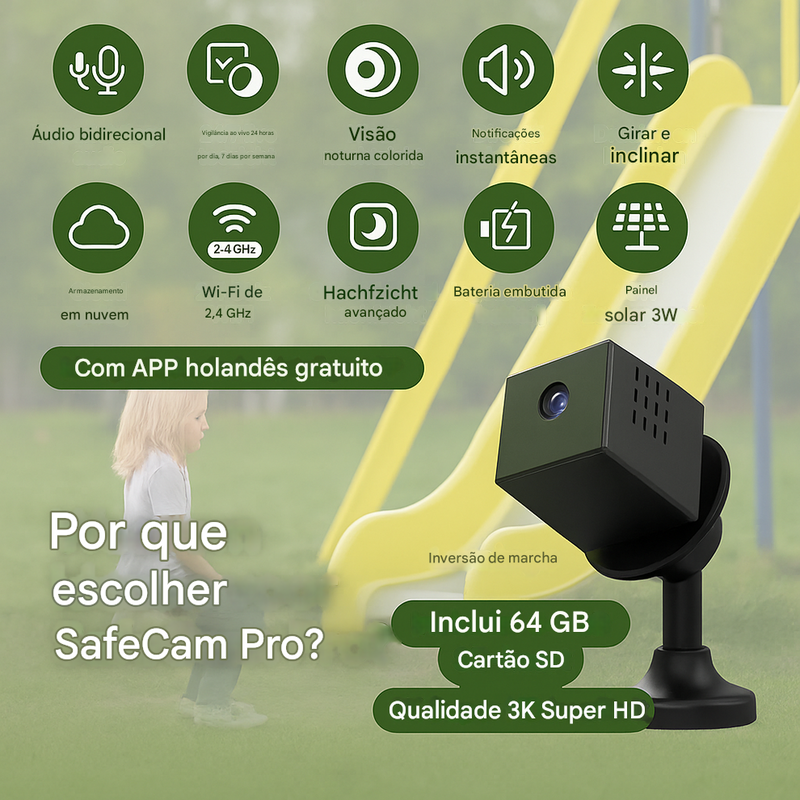 SafeCam Pro™ | Sempre protegido – mesmo sem internet ou energia
