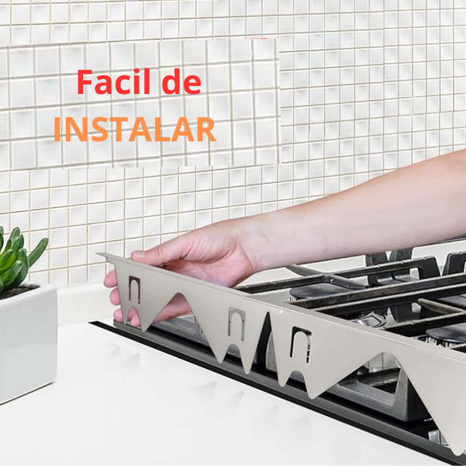🎁Tampa Retrátil de Inox para Vão do Fogão – Adeus à Sujeira nas Laterais!