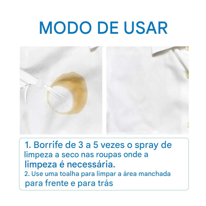 Removedor de Manchas Compre 2 e ganhe 1 GRÁTIS - Spray Potente para Roupas