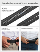 Cinto de Couro Masculino com Fivela de Catraca