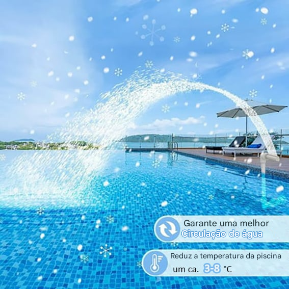 🔥Fonte de piscina solar com iluminação de arco duplo – Iluminação de fonte de piscina acima/abaixo do solo com controle remoto