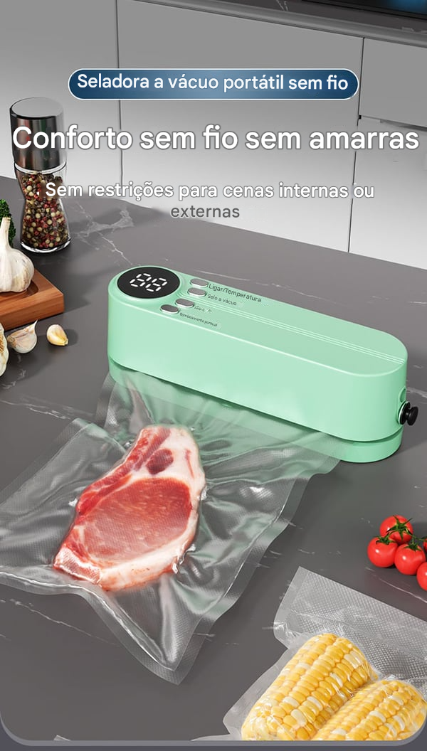 🥗Mantenha seus alimentos frescos – ✨Mini selador a vácuo sem fio