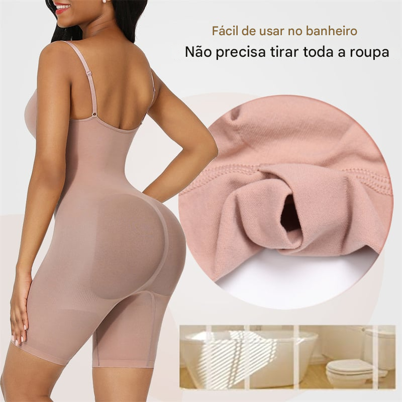 Body Modelador Completo Sem Costura com Abertura Íntima