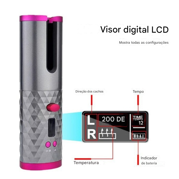 Modelador de cabelo automático sem fio