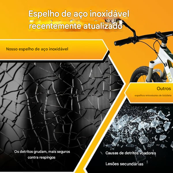 Espelho para bicicleta para mais segurança e conforto! 🚴‍♂️✨Visão clara, mais conforto em cada pedalada