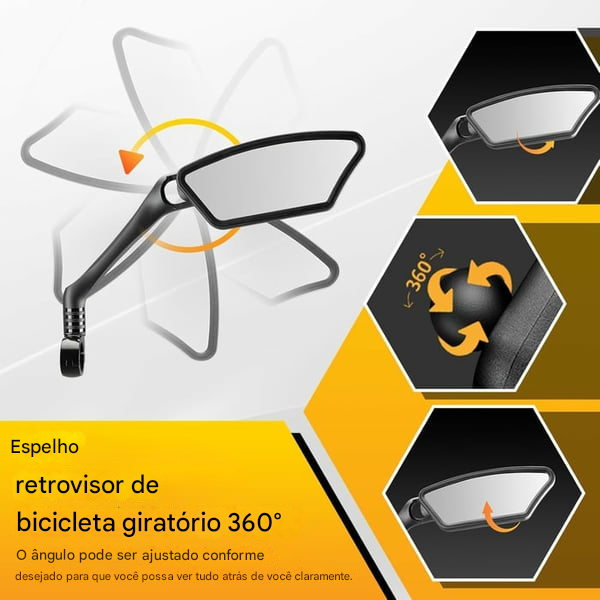 Espelho para bicicleta para mais segurança e conforto! 🚴‍♂️✨Visão clara, mais conforto em cada pedalada