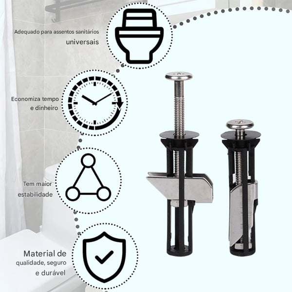 ✨ Kit de Parafusos Reforçados para Fixação de Assento de Vaso Sanitário 🚽