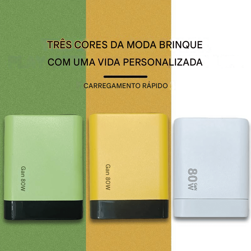 ✨Carregador 3 em 1 Retrátil 80W MAX Rápido