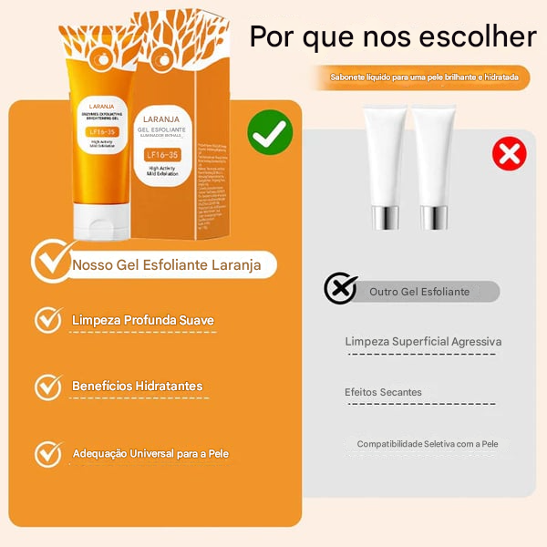 🌟 2025 Micro-Esfoliante - Gel Esfoliante Enzimático Laranja