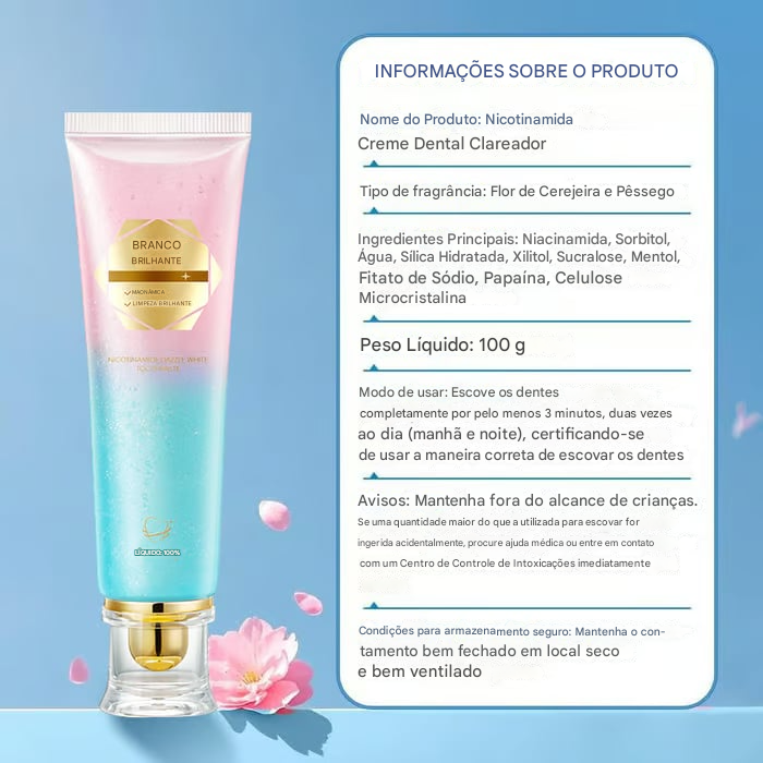 (Compre 1 Leve 2) ✨🦷 Creme dental clareador com niacinamida - Para dentes mais brancos e saudáveis!