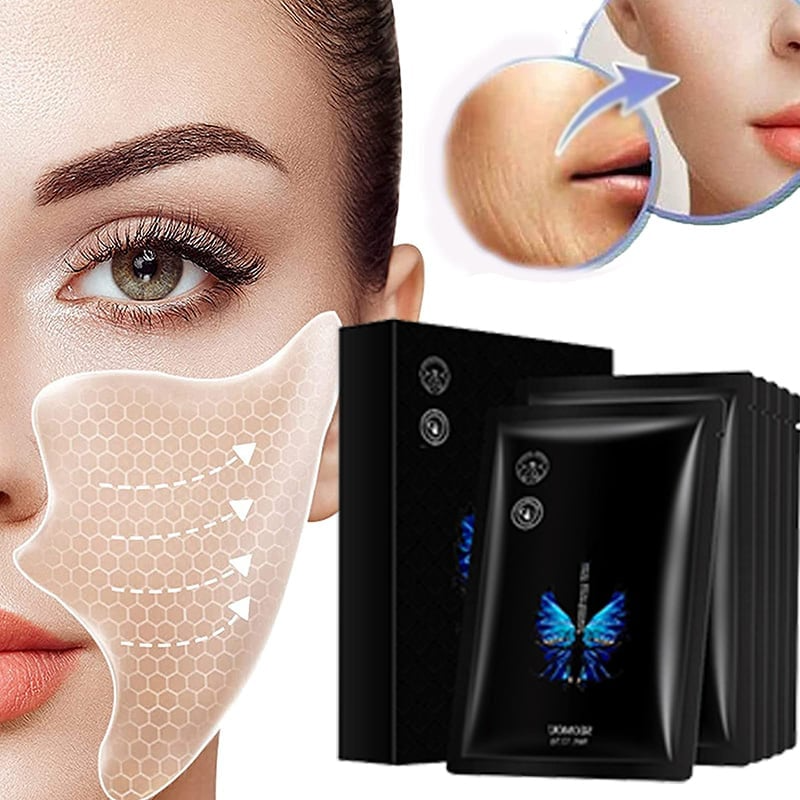 5 pares de adesivos lifting para cuidados com o rosto e remoção de rugas ✅