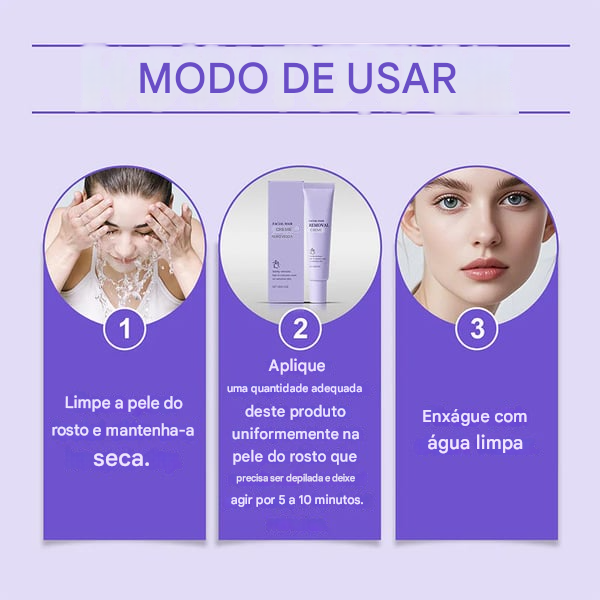 🔥 Creme Suave e Indolor para Remoção de Pelos Faciais