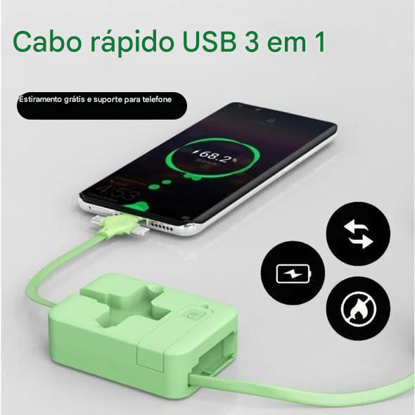 🔥Caixa de armazenamento de cabo de dados 3 em 1 para carregamento rápido⚡
