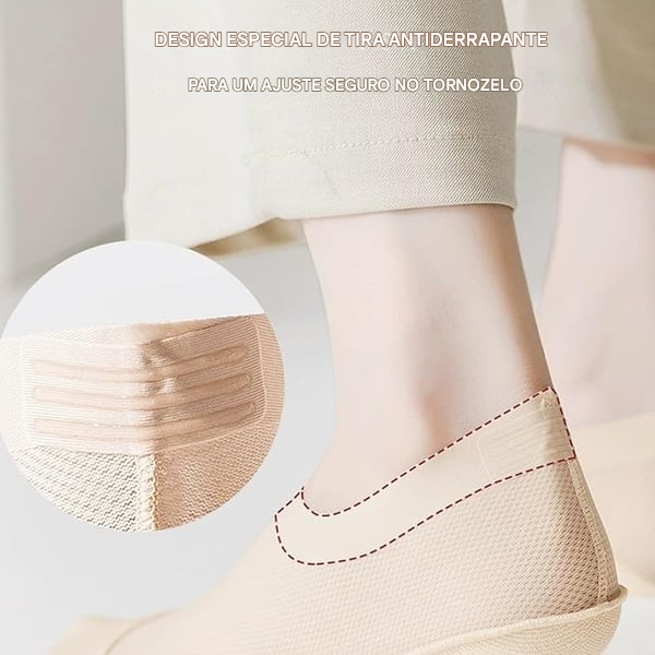 🔥Meias de forro ultrafinas antiderrapantes de algodão penteado invisíveis
