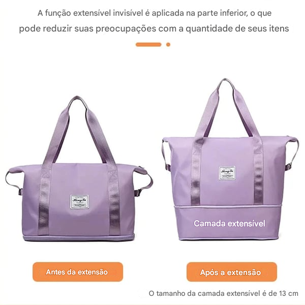 Bolsa de Viagem com Separação para Itens Molhados, Extensível e de Alta Capacidade