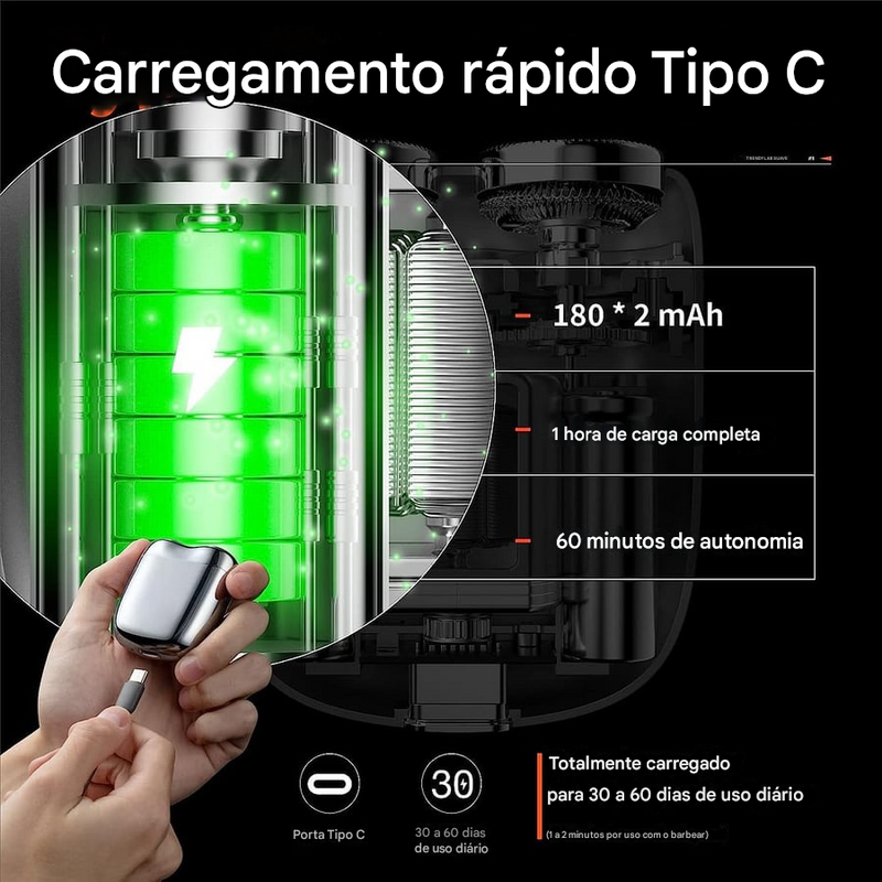 ✨ Novo barbeador de bolso 2025 — recarregável por USB, compacto e super prático! 💈