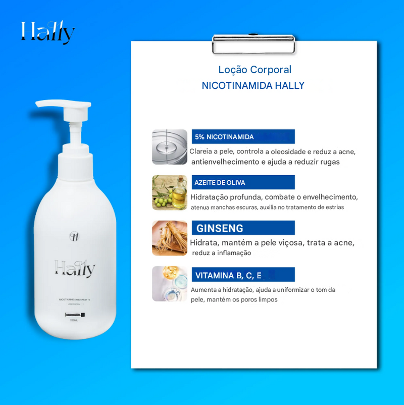 Loção Corporal Clareadora Original Hally com Niacinamida