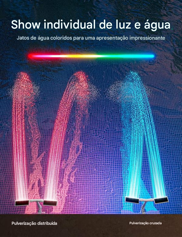 🔥Fonte de piscina solar com iluminação de arco duplo – Iluminação de fonte de piscina acima/abaixo do solo com controle remoto
