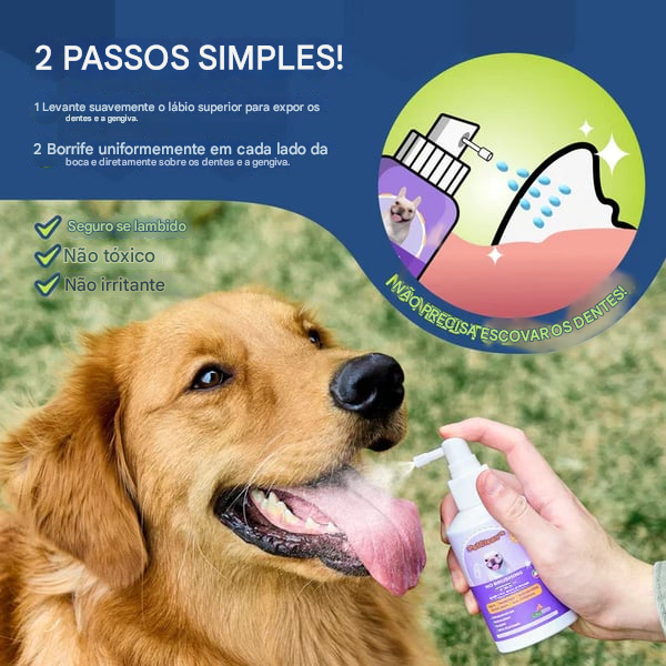 🔥Spray de Limpeza Dental para Cães e Gatos