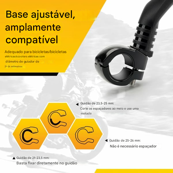 Espelho para bicicleta para mais segurança e conforto! 🚴‍♂️✨Visão clara, mais conforto em cada pedalada