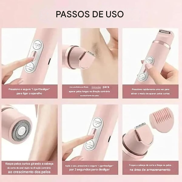 🎁 Aparelho de Depilação Elétrico Feminino 2 em 1 Confortável