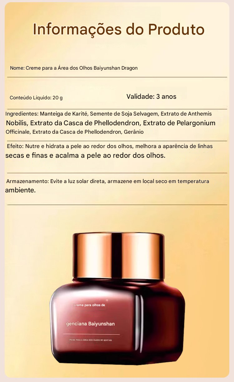 Creme para Olhos Anti-Rugas de Genciana