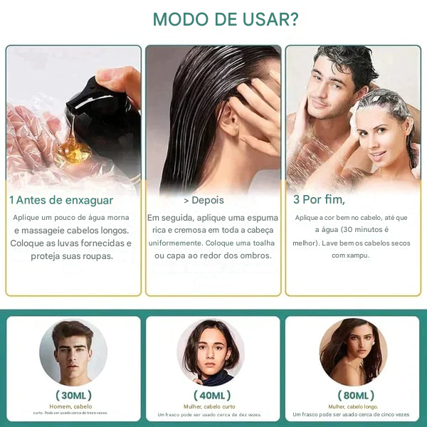 🔥Shampoo Tingidor 3 em 1 Preto Instantâneo 148%