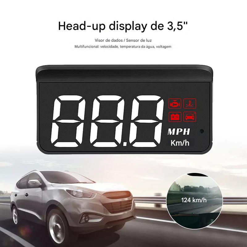 🚗 Projetor HUD OBD2 para Carro – Velocímetro com Display Frontal 🚘